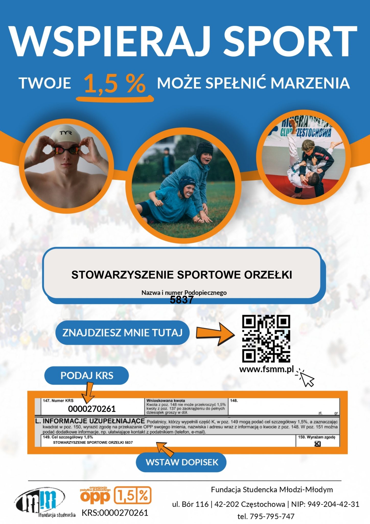 WSPIERAJ SPORT – PRZEKAŻ 1,5%