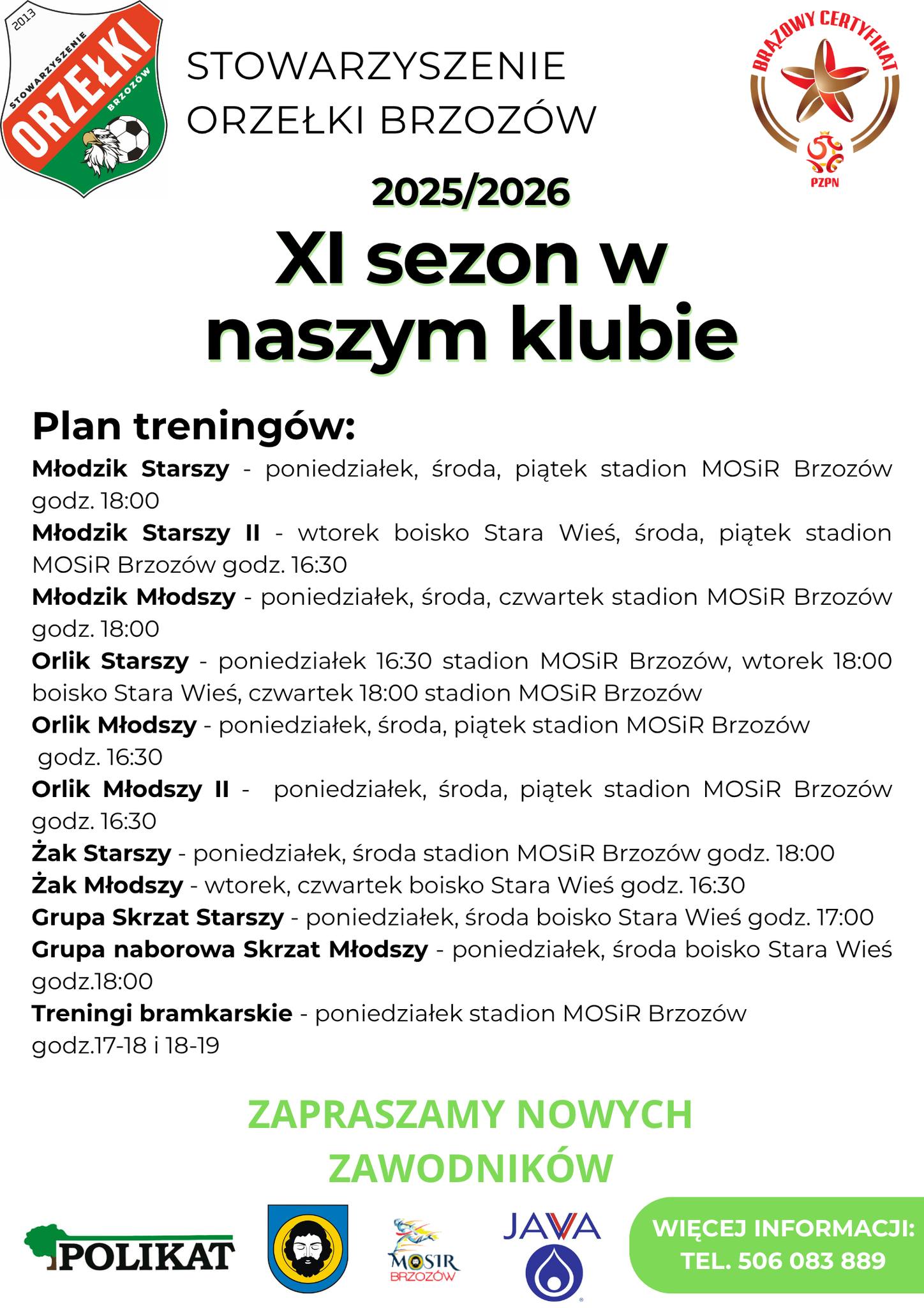 PLAN TRENINGÓW 2025/2026