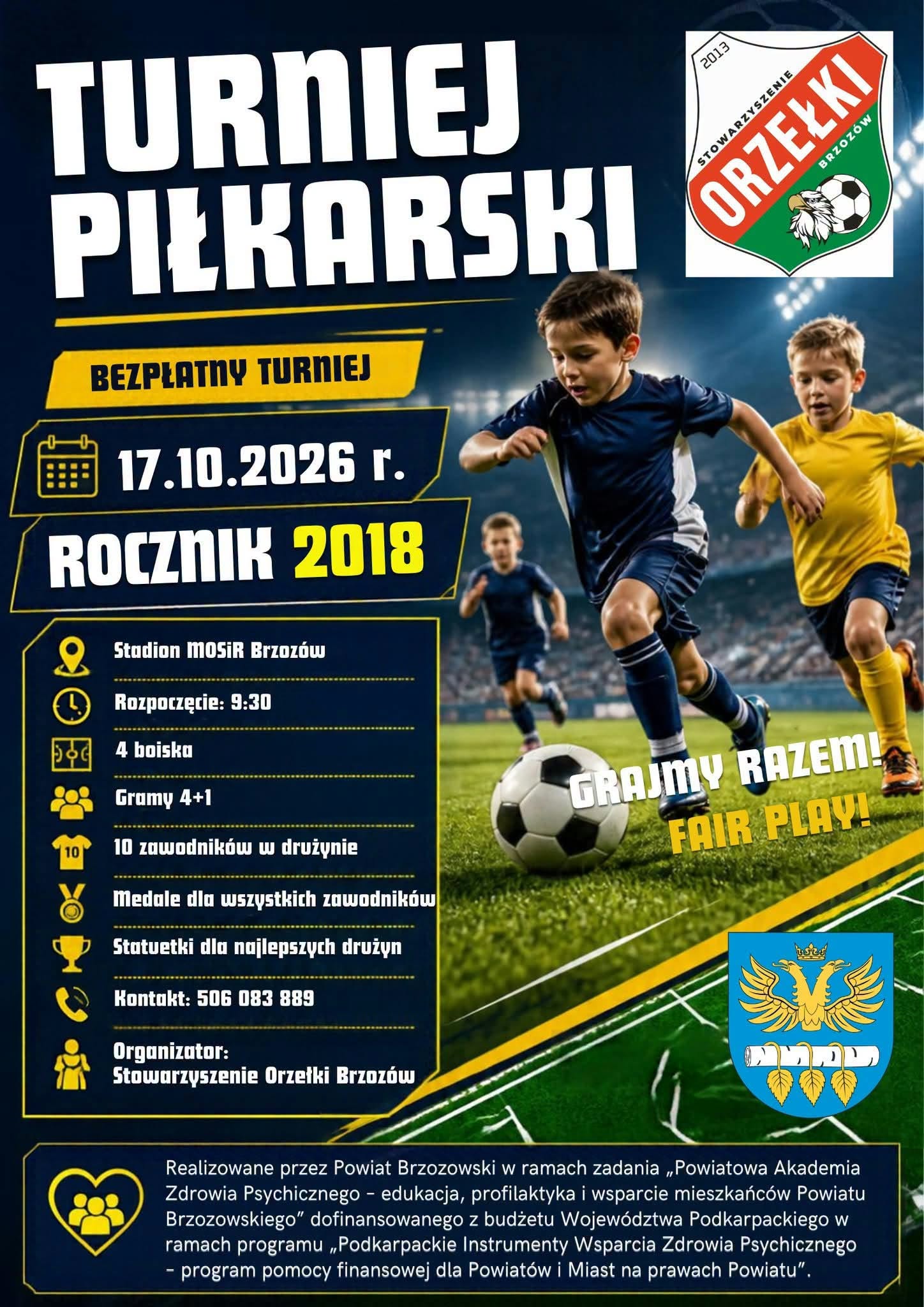 ZAPRASZAMY NA TURNIEJ PIŁKARSKI ROCZNIKA 2018!